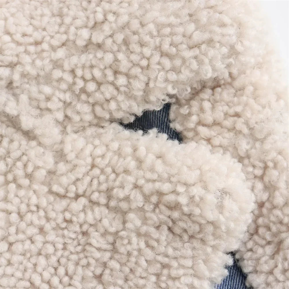 Damska Kamizelka Jeansowa z Ekofuterkiem