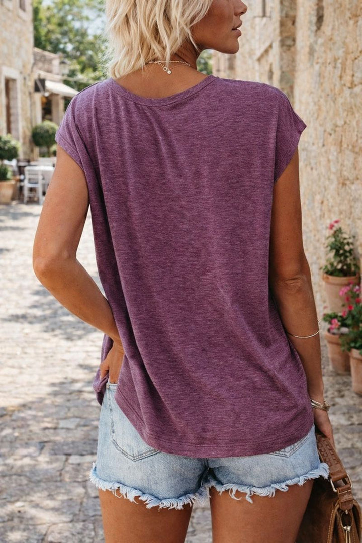 Damska Koszulka Z Dekoltem W Serek Luźna