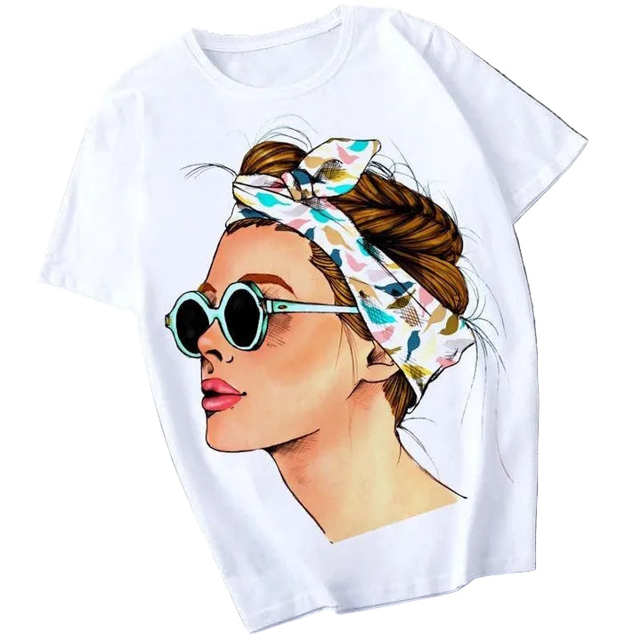 Damska Koszulka z Nadrukiem Stylowej Kobiety