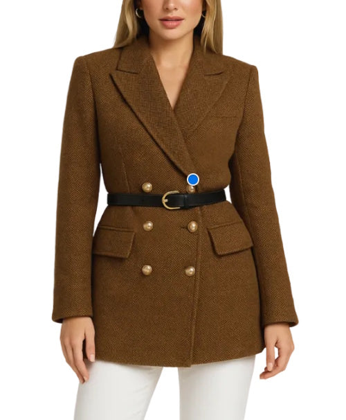 Damska Marynarka Dwurzędowa Z Klapami