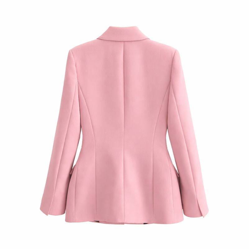 Damska Taliowana Marynarka Z Jednym Guzikiem