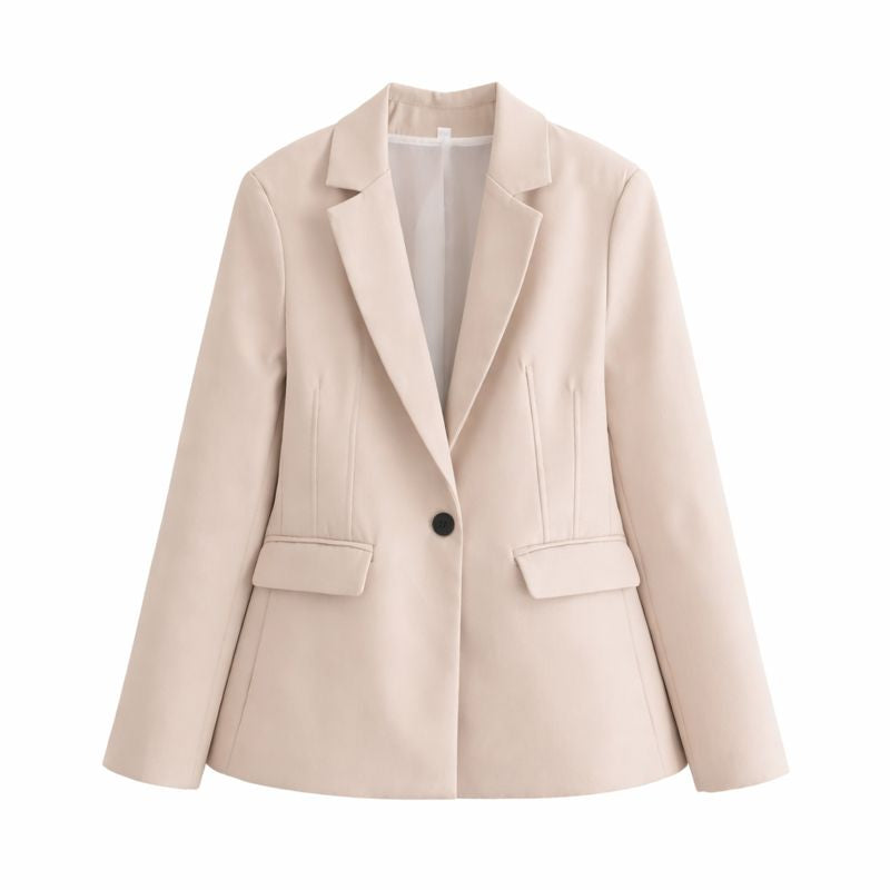 Damska Taliowana Marynarka Z Jednym Guzikiem