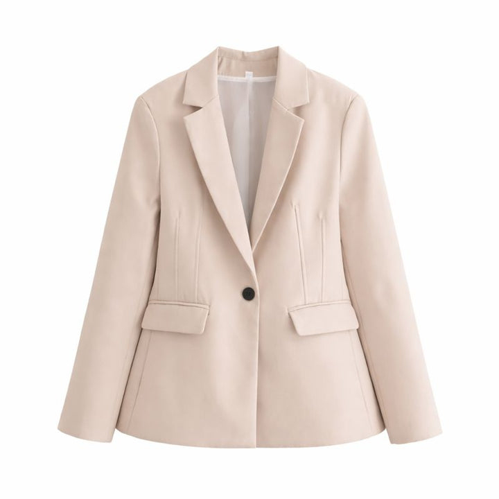 Damska Taliowana Marynarka Z Jednym Guzikiem