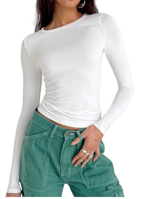 Damski Dopasowany Krótki Top