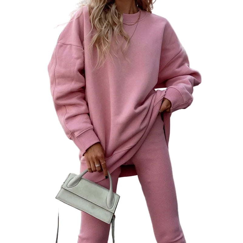 Damski Dresowy Komplet Z Oversizową Bluzą