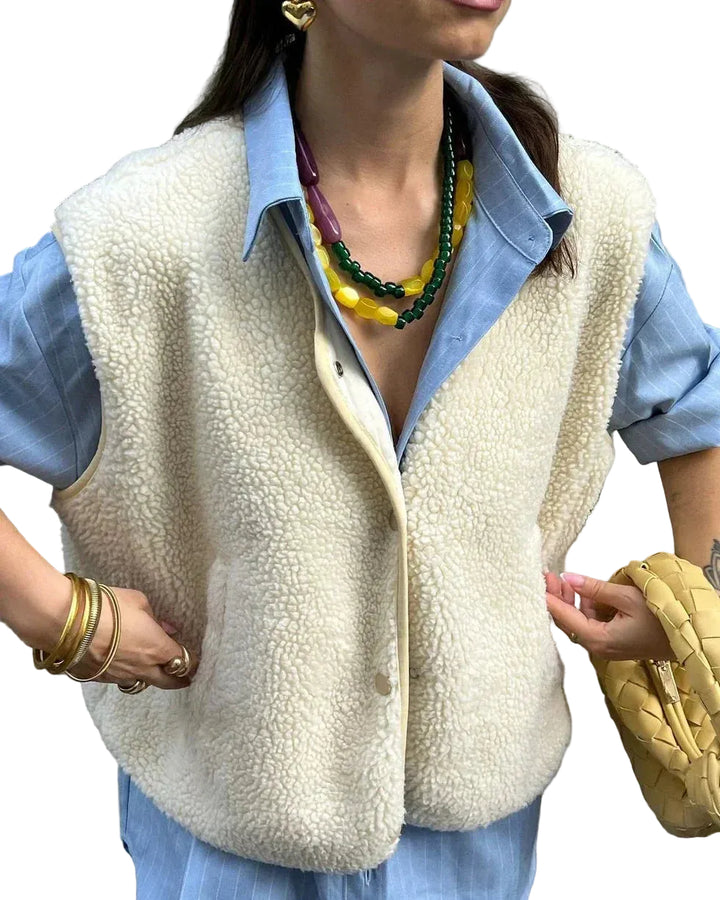 Damski Kamizelka bez Rękawów z Dekoltem w Serek