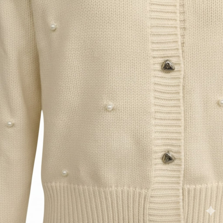 Damski Kardigan Zdobiony Dzianinowy