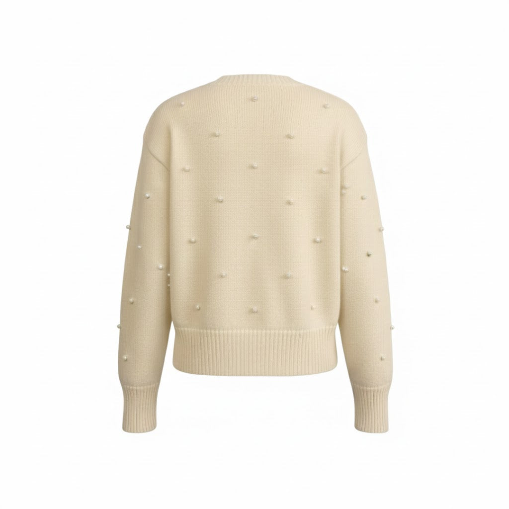 Damski Kardigan Zdobiony Dzianinowy