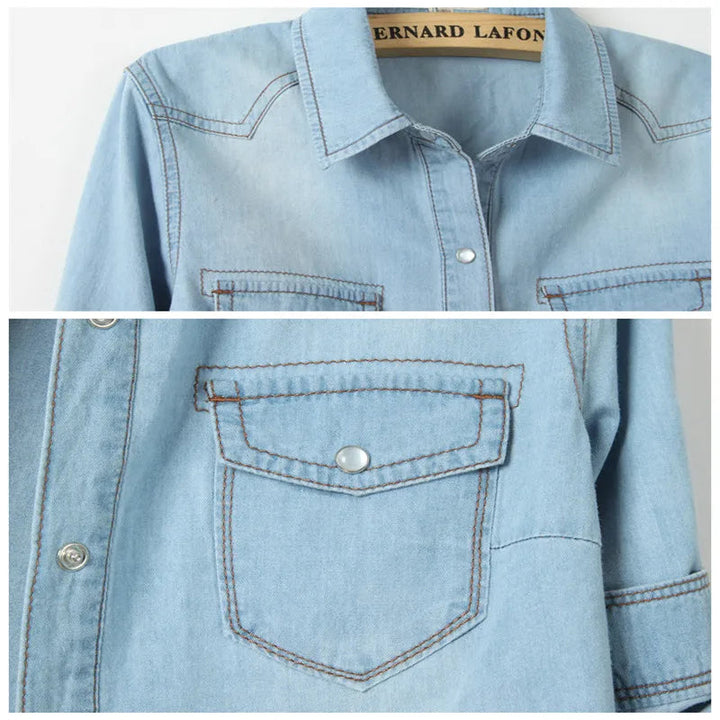 Damski Krótki Top Denimowy