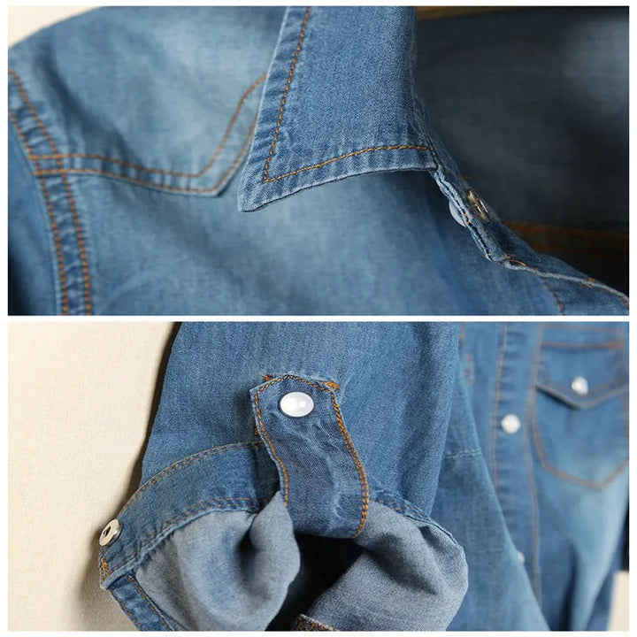 Damski Krótki Top Denimowy