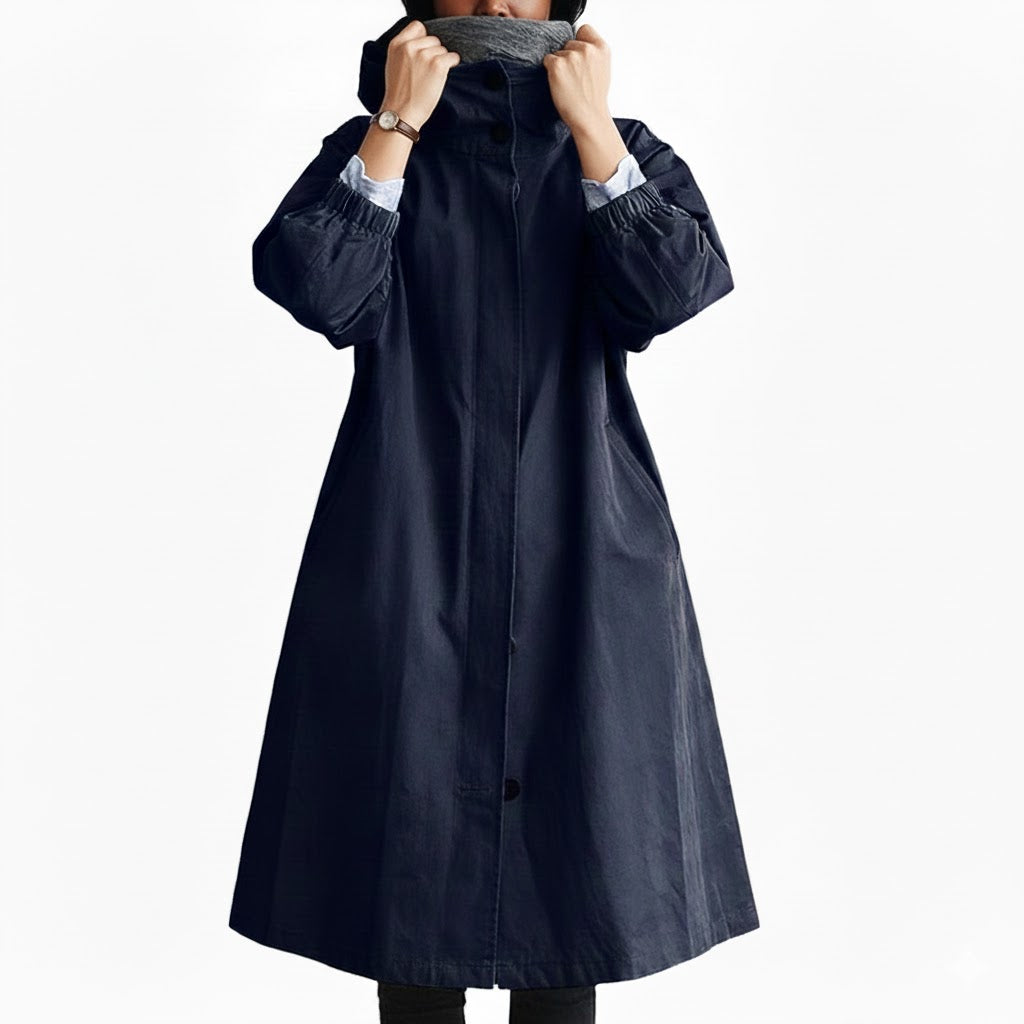 Kurtka Damska Długa z Kapturem