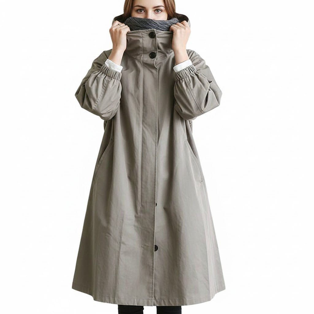 Kurtka Damska Długa z Kapturem
