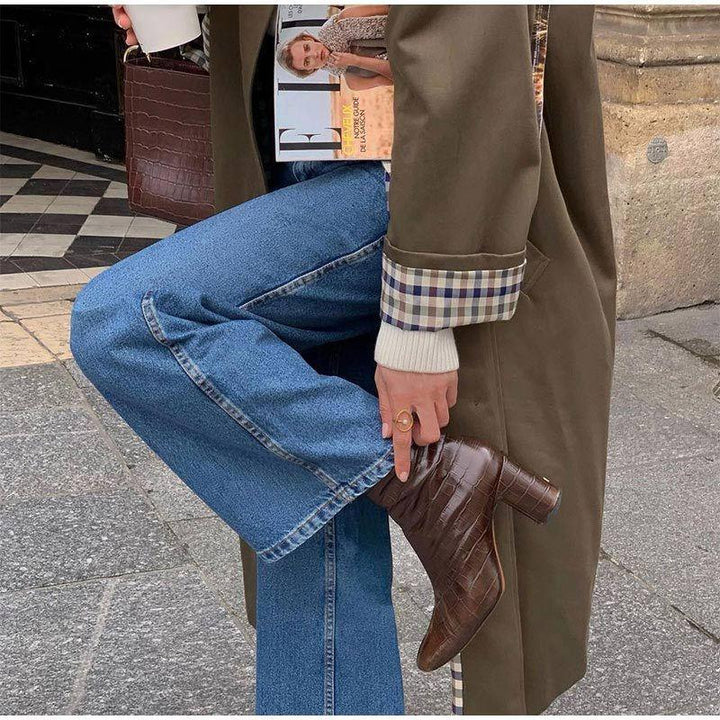 Damski Płaszcz Trench Lekki Wodoodporny z Kapturem