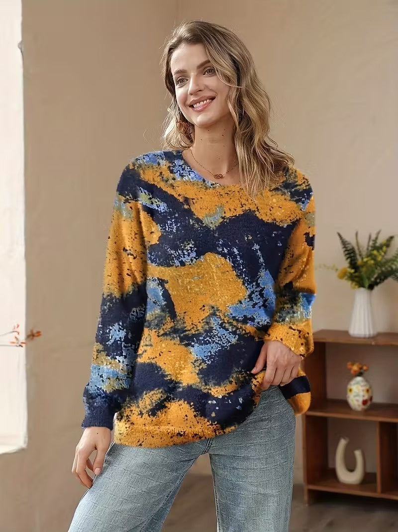 Damski Sweter z Abstrakcyjnym Wzorem