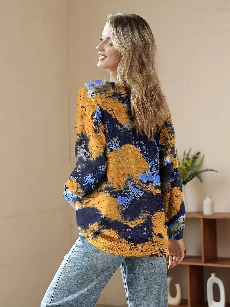 Damski Sweter z Abstrakcyjnym Wzorem