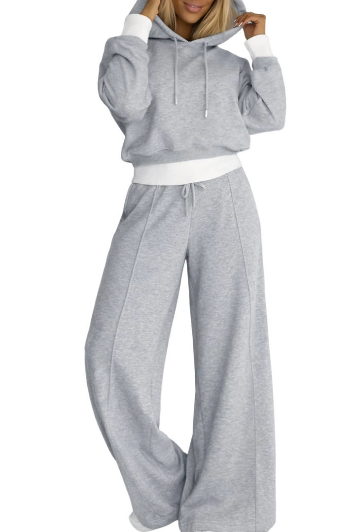 Damski Zestaw Dresowy z Kapturem Bawełna Sportowy Krój