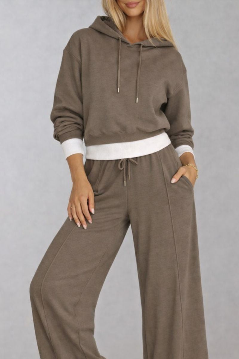 Damski Zestaw Dresowy z Kapturem Bawełna Sportowy Krój