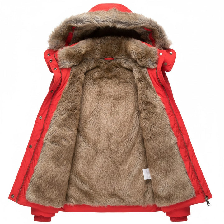 Damskie Kurtka Zimowa z Miękkim Kapturem