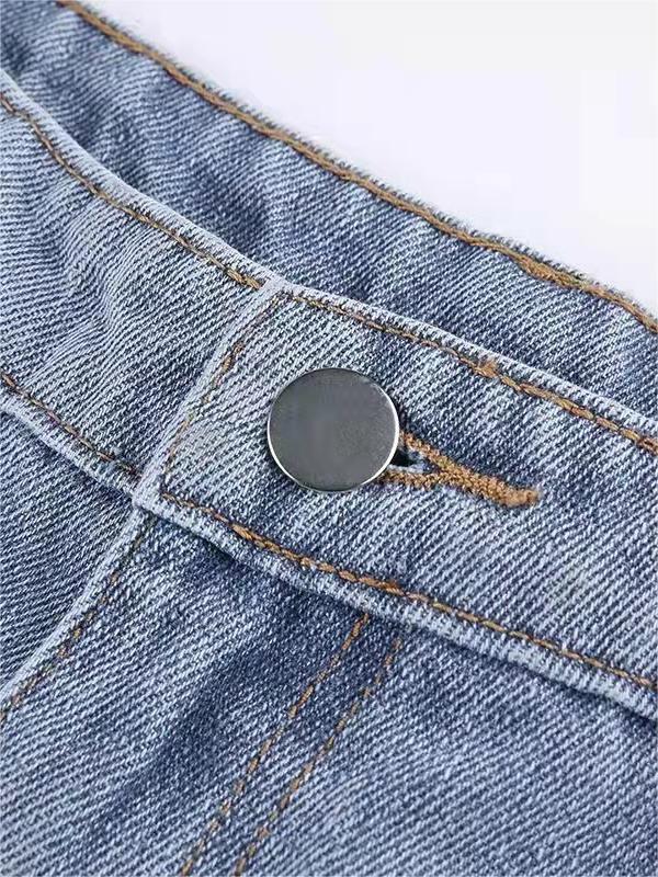 Damskie Spodnie Dżinsy z Tylną Łatą w Kształcie Gwiazdy