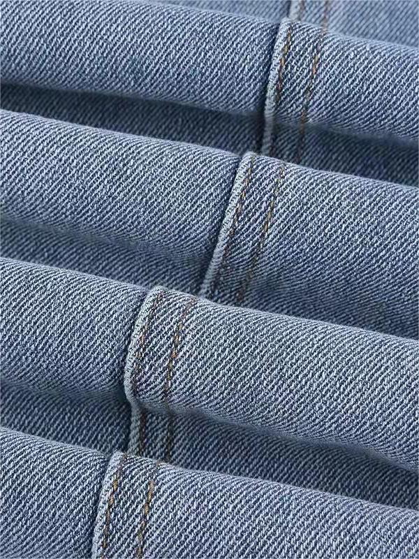 Damskie Spodnie Dżinsy z Tylną Łatą w Kształcie Gwiazdy