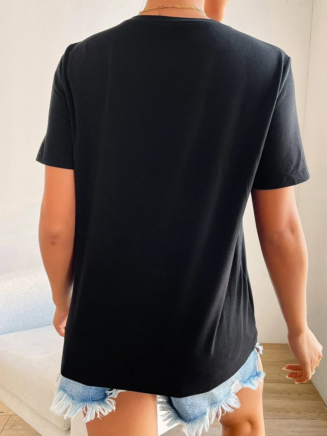 Koszulka Damski z Haftem w Kształcie Serca