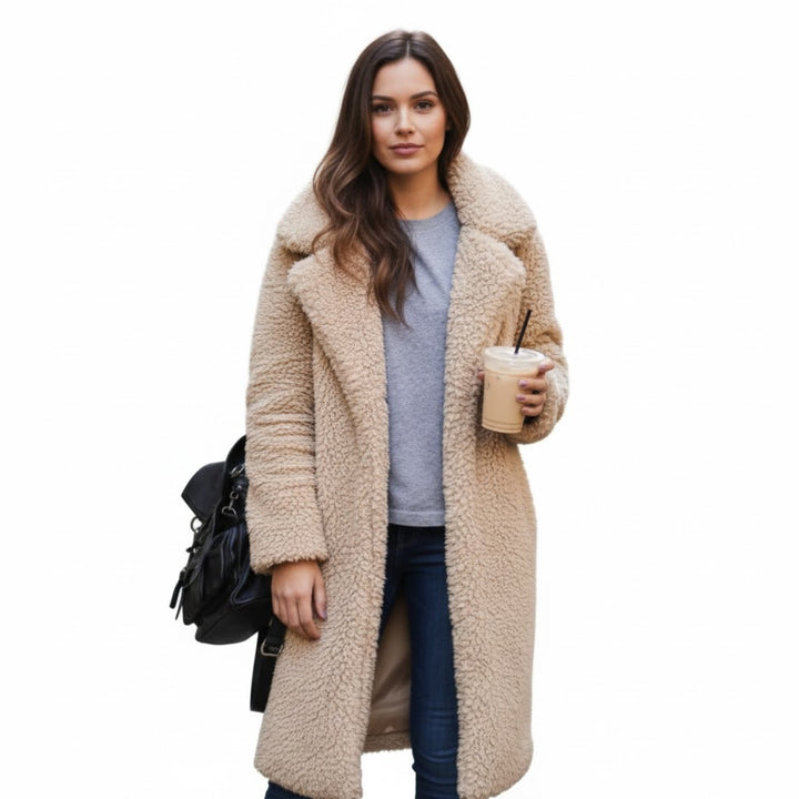 Kurtka Długie Teksturowane Oversize Dla Kobiet