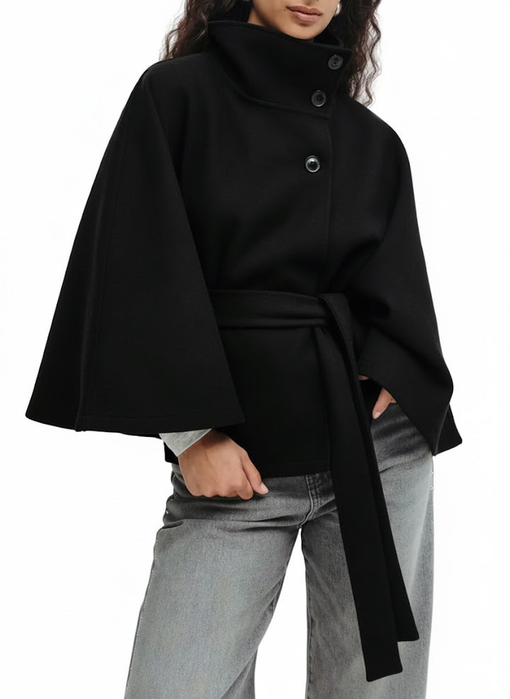 Kurtka z Kapturem Dla Kobiet z Paskiem na Wiosnę