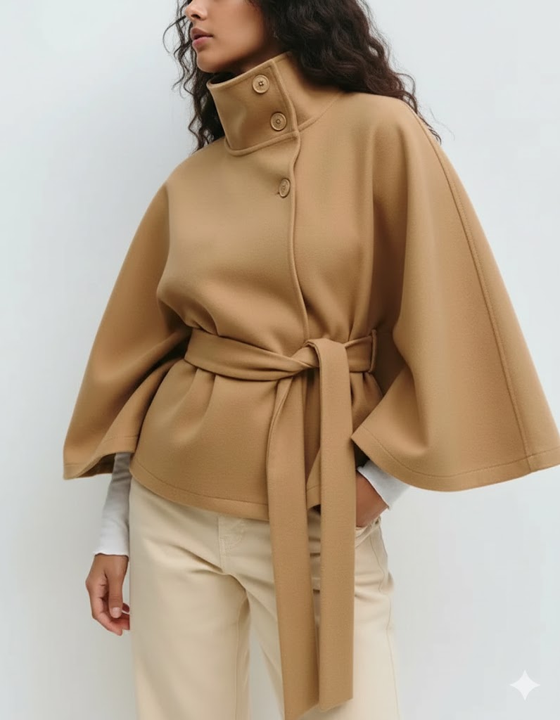 Kurtka z Kapturem Dla Kobiet z Paskiem na Wiosnę