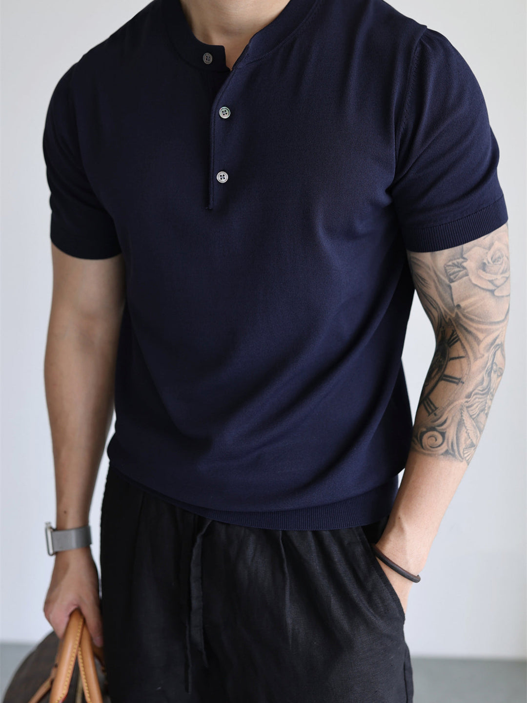 Męska Koszulka Slim Fit Z Krótkim Rękawem