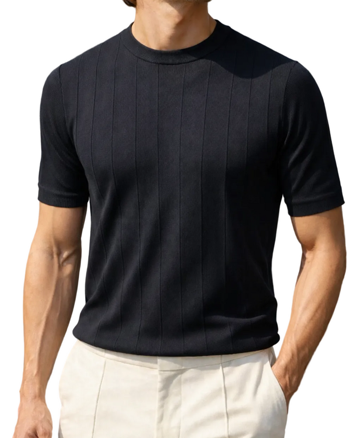 Męska Koszulka z Prążkowanym Splotem