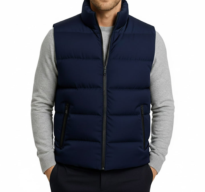 Męska Kurtka Puchowa bez Rękawów o Regularnym Kroju