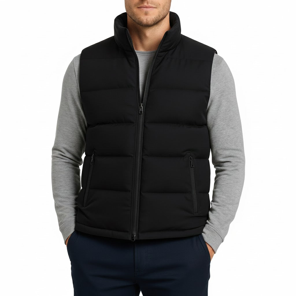 Męska Kurtka Puchowa bez Rękawów o Regularnym Kroju