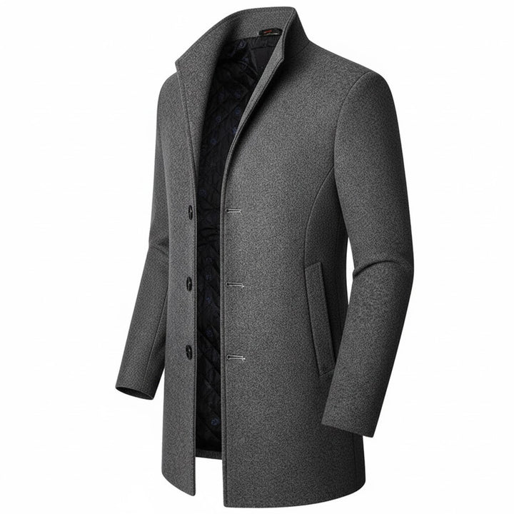 Męski Długi Płaszcz z Guzikami