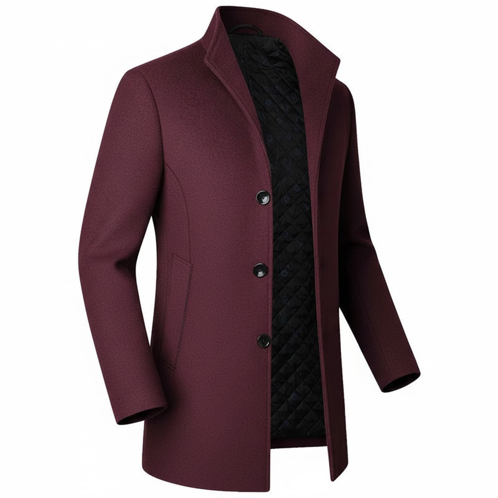 Męski Długi Płaszcz z Guzikami