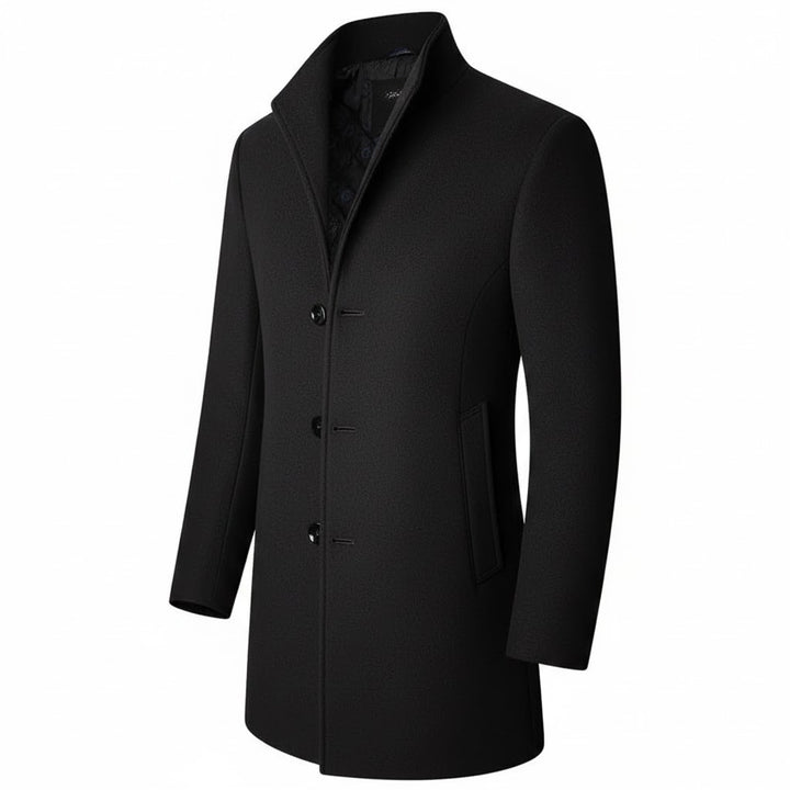 Męski Długi Płaszcz z Guzikami