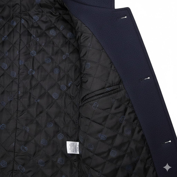 Męski Długi Płaszcz z Guzikami