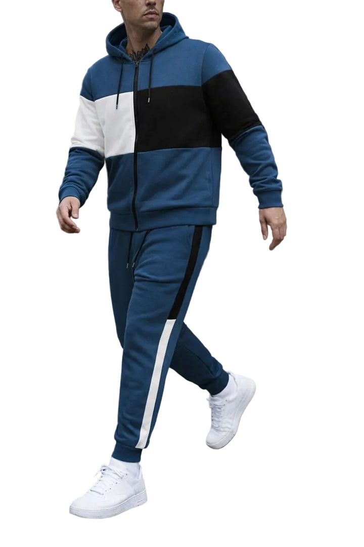 Męski Dres Sportowy z Panelami Color-block