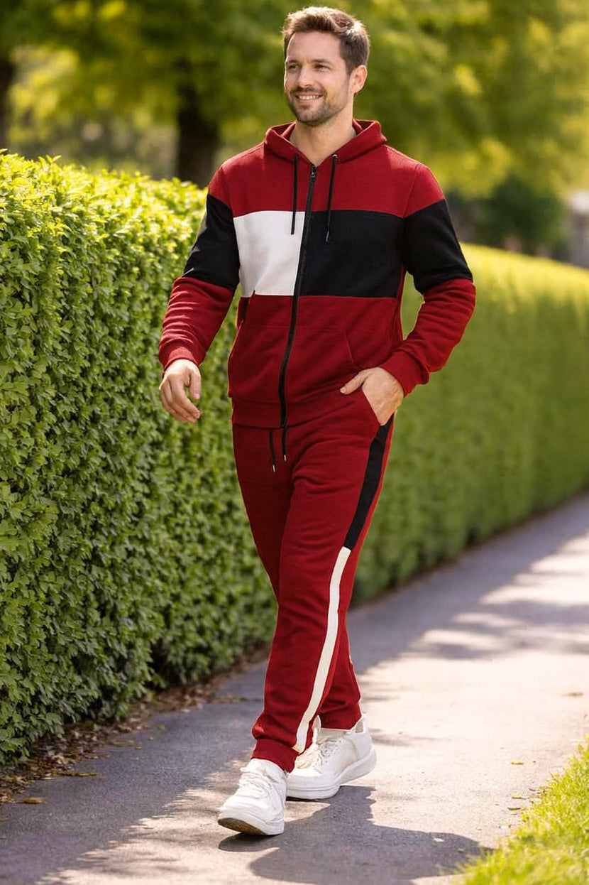 Męski Dres Sportowy z Panelami Color-block