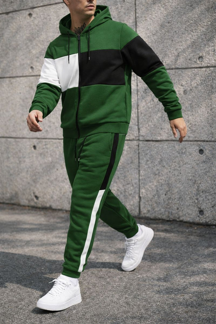 Męski Dres Sportowy z Panelami Color-block