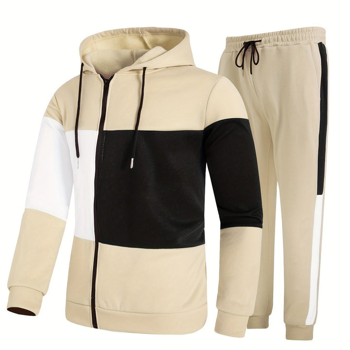 Męski Dres Sportowy z Panelami Color-block