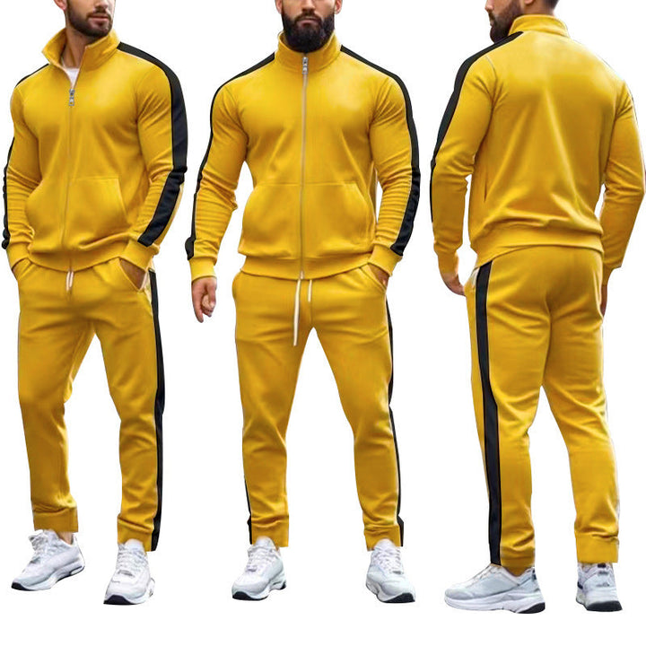 Męski Dres Sportowy z Wysokim Kołnierzem i Kieszeniami