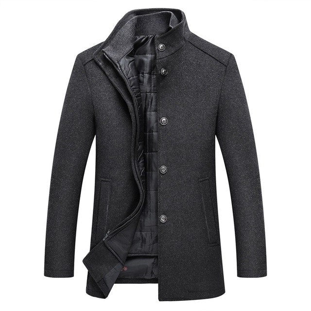 Męski Płaszcz Zimowy z Stójką