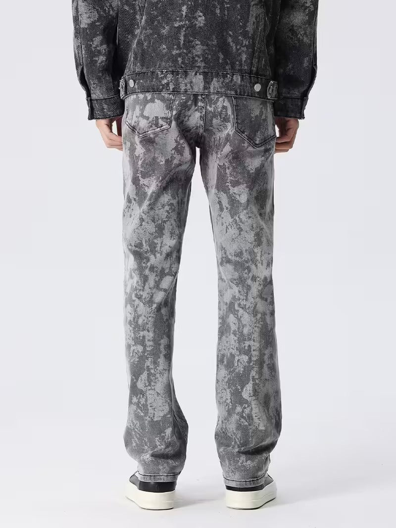 Męskie Spodnie o Prostym Kroju z Wzorem