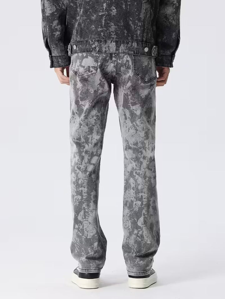 Męskie Spodnie o Prostym Kroju z Wzorem