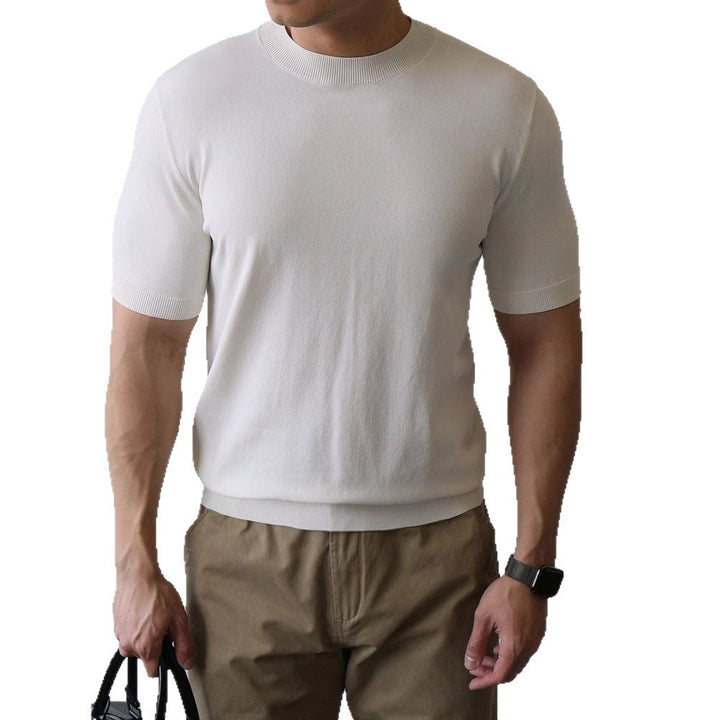 Męski T-Shirt z Mock Neck