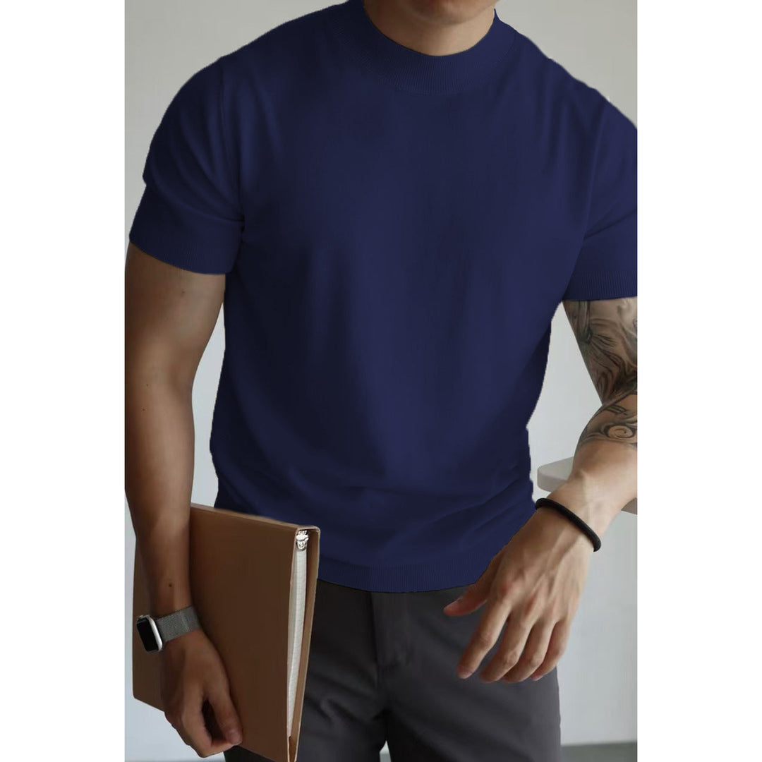Męski T-Shirt z Mock Neck