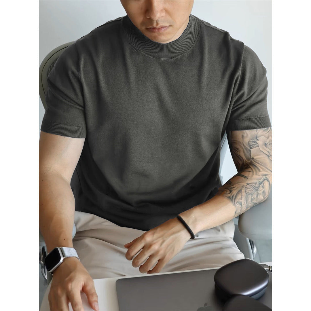Męski T-Shirt z Mock Neck