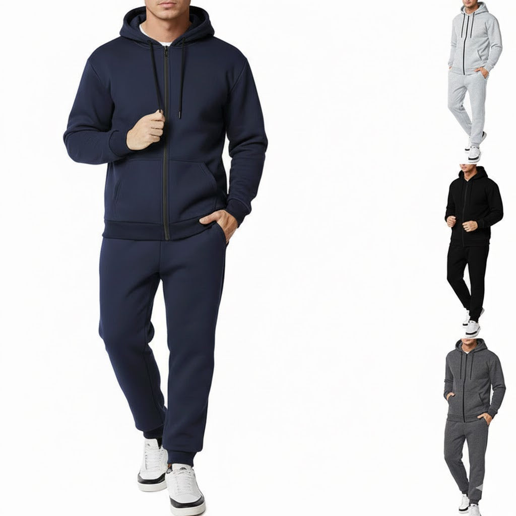 Męski Zestaw Sportowo-Relaksacyjny ze Spodniami i Bluzą z Kapturem