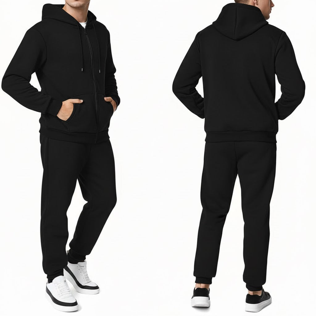 Męski Zestaw Sportowo-Relaksacyjny ze Spodniami i Bluzą z Kapturem