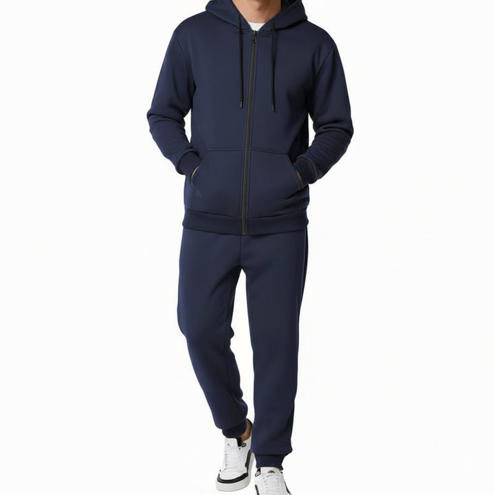 Męski Zestaw Sportowo-Relaksacyjny ze Spodniami i Bluzą z Kapturem